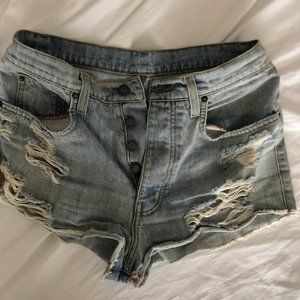 Car Mar Distressed Jean Shorts